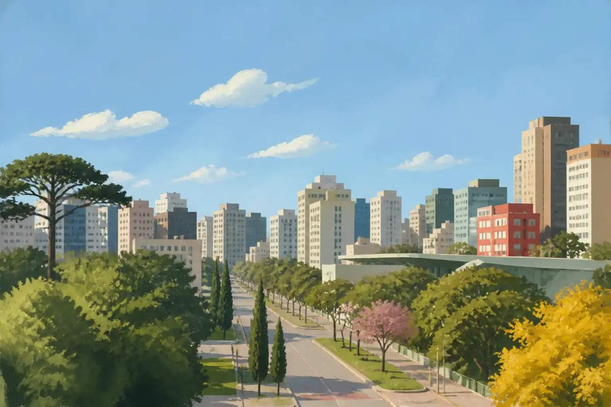Fachada moderna do edifício Lifespace 7 de Setembro localizado na Avenida Sete de Setembro em Curitiba