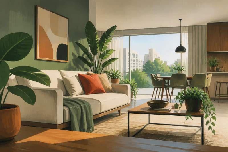 Fachada moderna do edifício residencial Ibiza Unique Home com apartamentos mobiliados em Curitiba.